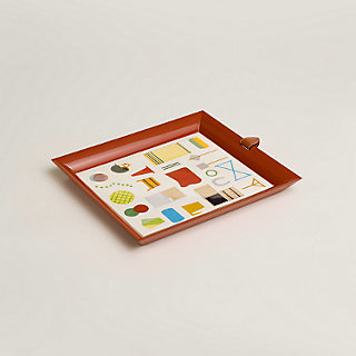 Atrium Saut Hermès tray, small model - Brown | Hermès USA